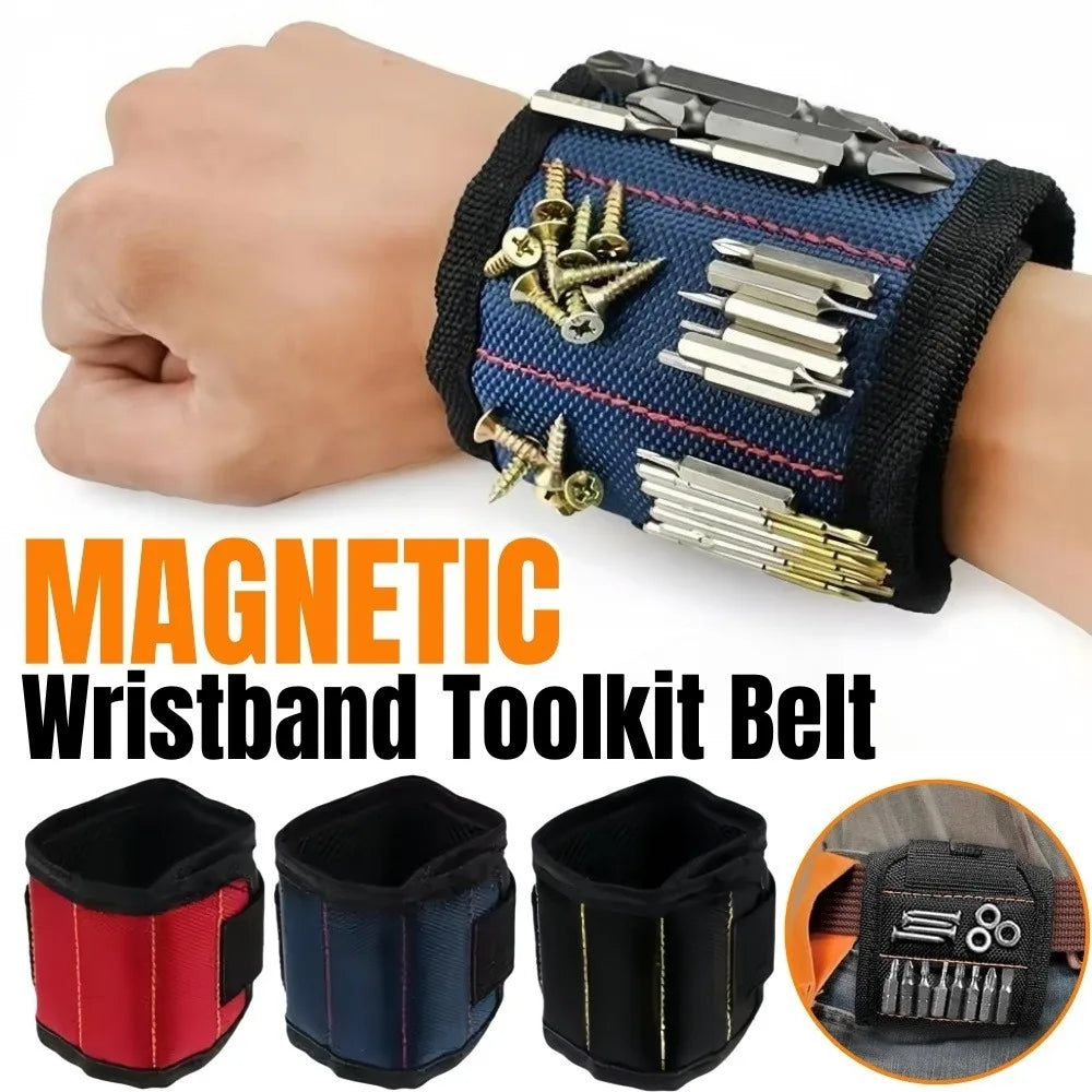 Strong Magnetic Wristband Portable Tool Bag Adjustable Magnetic fixation Tool Wrist Belt for Screws Metal Nails & Drilling Bits Qme