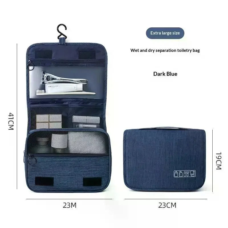 Waterproof Hanging Travel Toiletry Bag Large Capacity Multiple Pockets Perfect For Trips Vacations Getaways Qme