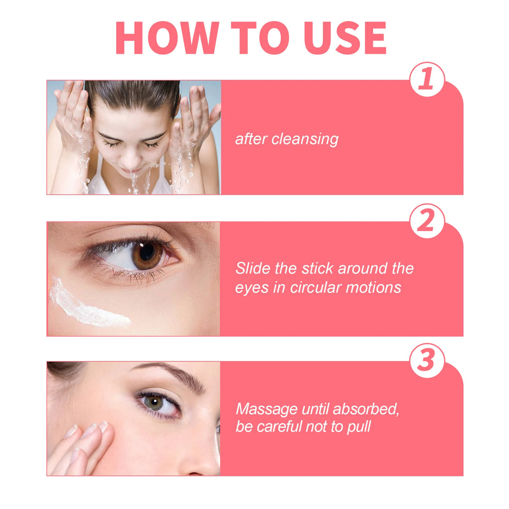 Retinol Eye Cream Stick Lightening Dark Circles Anti-Puffiness Smooth Brightening Moisturizing Firming Under Eye Treatment Care Qme