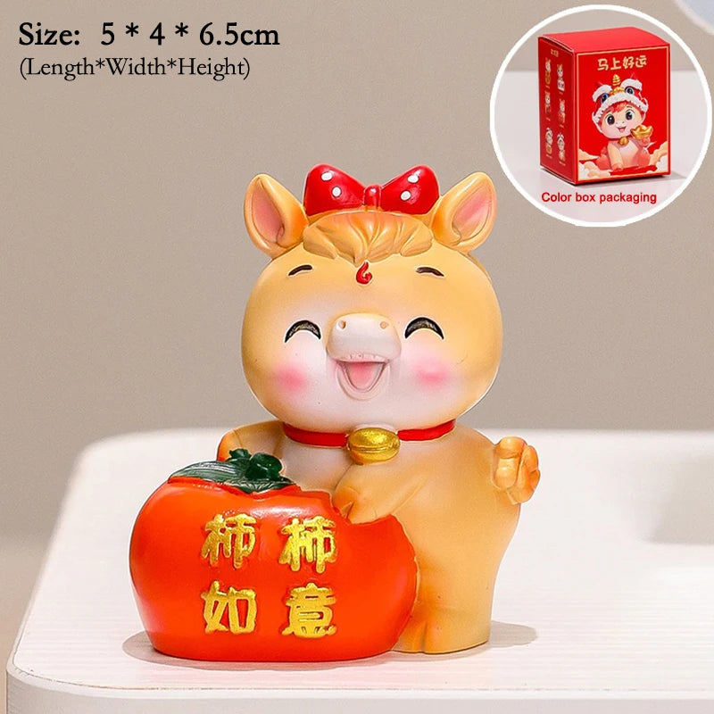 2026 Cute Year Of The Horse Ornament Lucky New Year Horse Toy DIY Desktop Decoration Car Ornament Pony Decor New Year Gift Qme A26