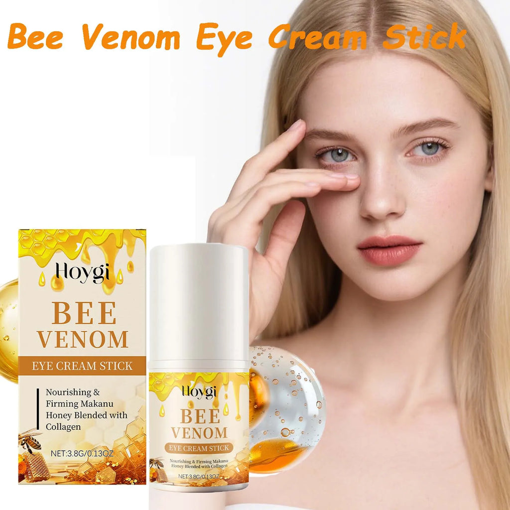 Bee Venom Firming Eye Cream Stick Dark Circles Remove Eye Bags for Under Eye Honey Lifting Brightening Anti-Puffiness Eye Care Qme