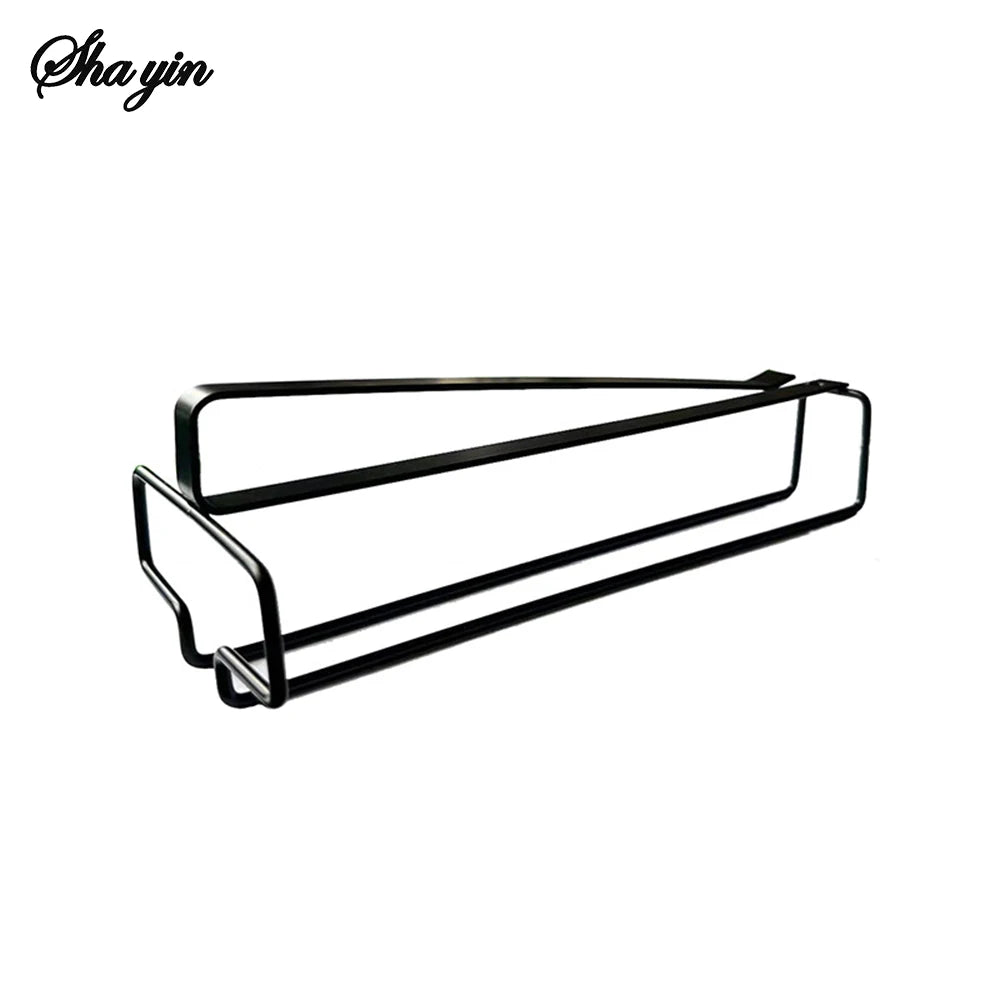 Hanging Red Wine Glass Storage Rack, Home High Footed Cup Storage Rack Without Punching Holes Inverted Drain Rack Organizer Qme Black