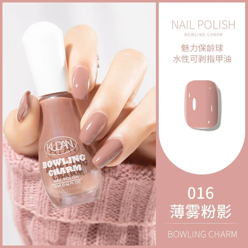40 Colors New Nail Polish for Summer Water-based Quick Drying Tearable Nail Art Semipermanent Monochrome No Baking Lamp Varnish Qme 016