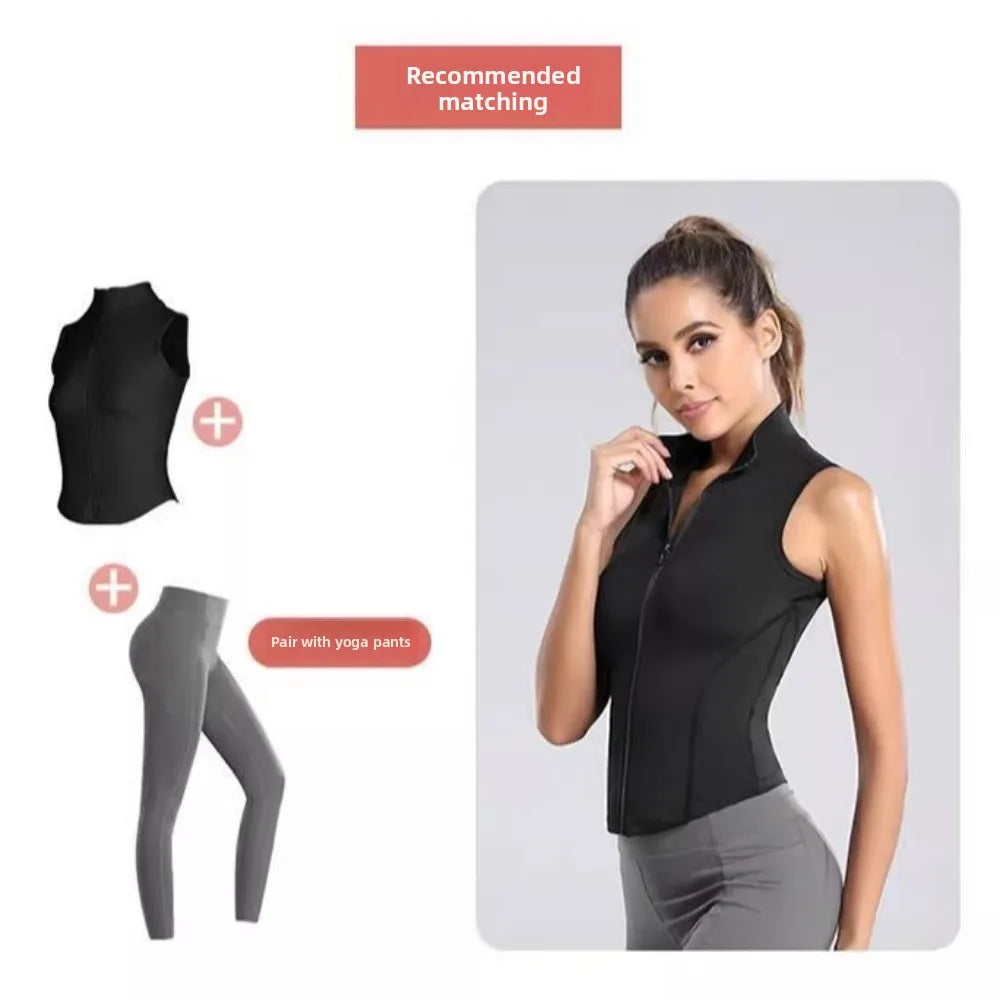 Ins Fashion Slim Fit Yoga Tight Vest Sweat-absorbent Black White Crop Qme