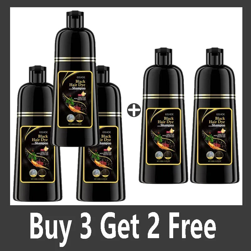 Natural Herbal Hair Dye Shampoo 3 in 1 Change Hair Color Gray Hair to Dark Brown Black Deep Nourishing Care Qme Buy 3 Get 2 Free