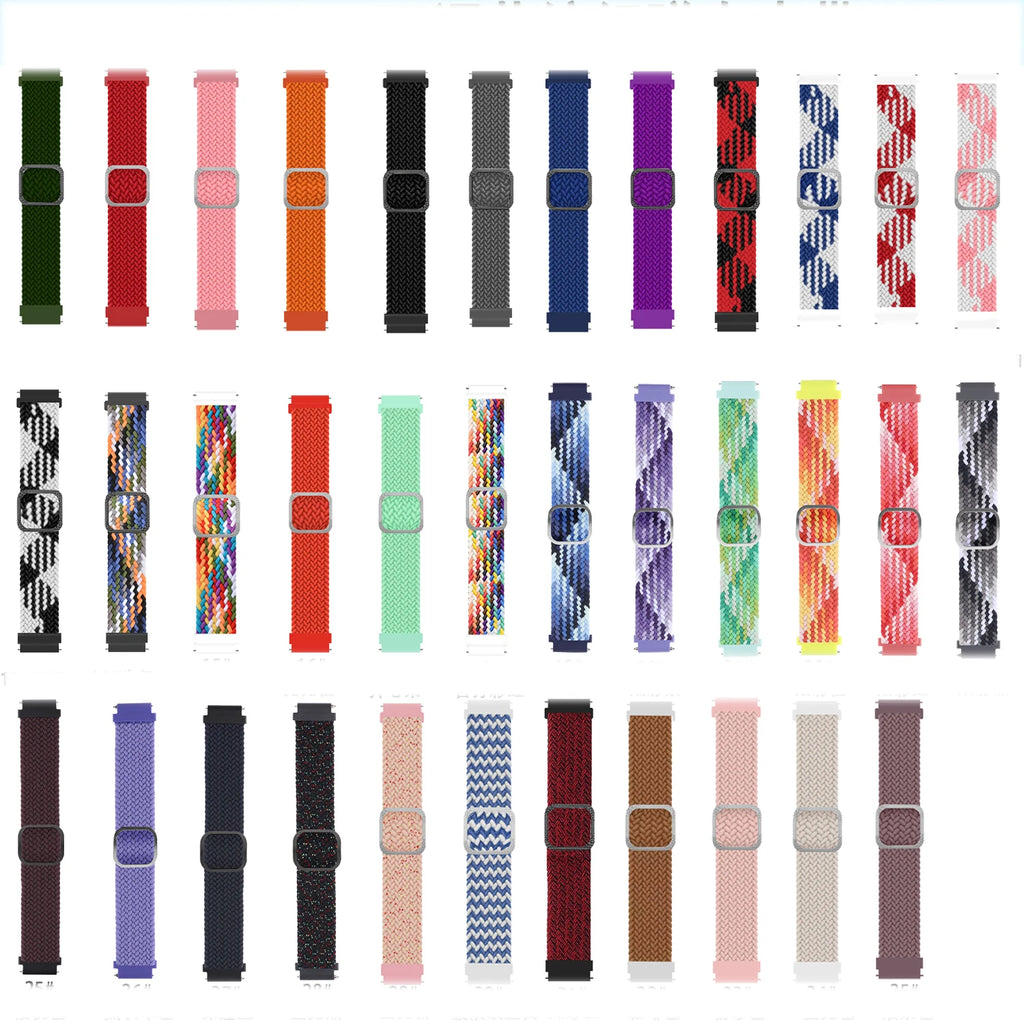 Elastic Nylon Braided Watch Band Adjustable Strap For Samsung Galaxy Watch 3 Huawei Watch 20MM 22MM 45MM 46MM Qme