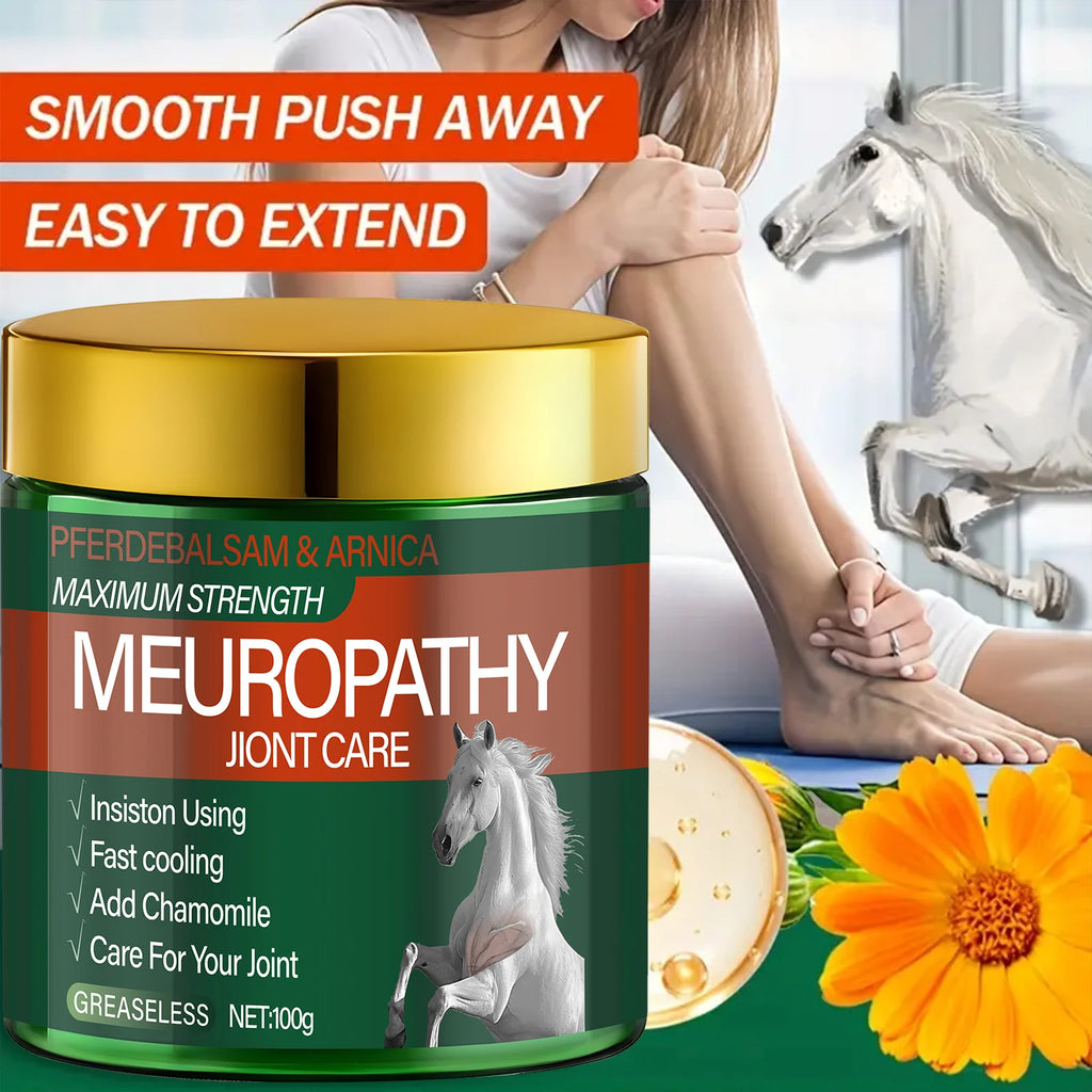 Pferdebalsam & Arnica Neuropathy Joint Care - Maximum Strength, Fast Cooling & Greaseless Formula. Qme