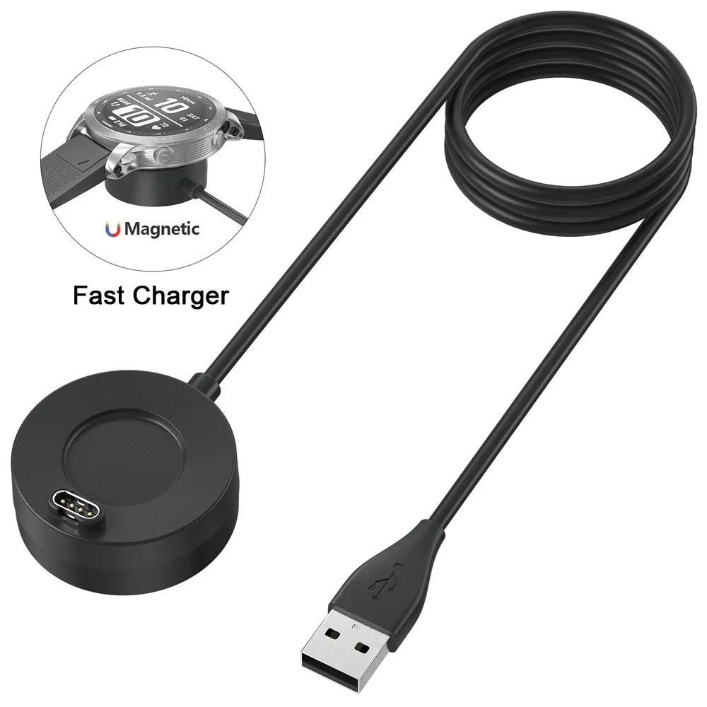 Charger For Garmin Vivoactive 3 4 4S/Fenix 5 5S 5X 6 S 6X/Venu 2 2S Sq Magnetic Charger For Forerunner 945 245 45 Charging Cable Qme For Vivomove Style