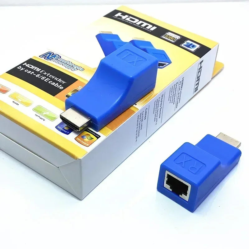 1080P HD 4K HDMI-compatible Extender RJ45 Ports Network 30M to RJ45 Over CAT5e / 6 UTP LAN Extender Cable Adapters Qme