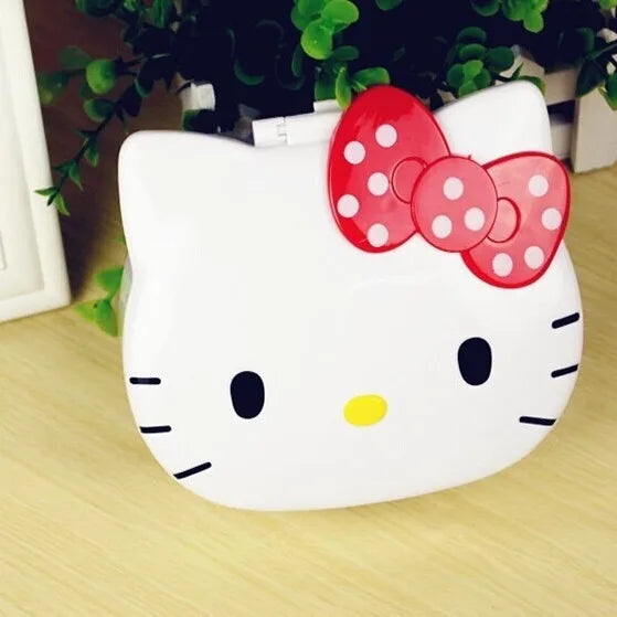 Hello Kitty Storage Box New Cartoon-Themed Desktop Storage Box and Mirror Set, Makeup and Jewelry Box Qme 1