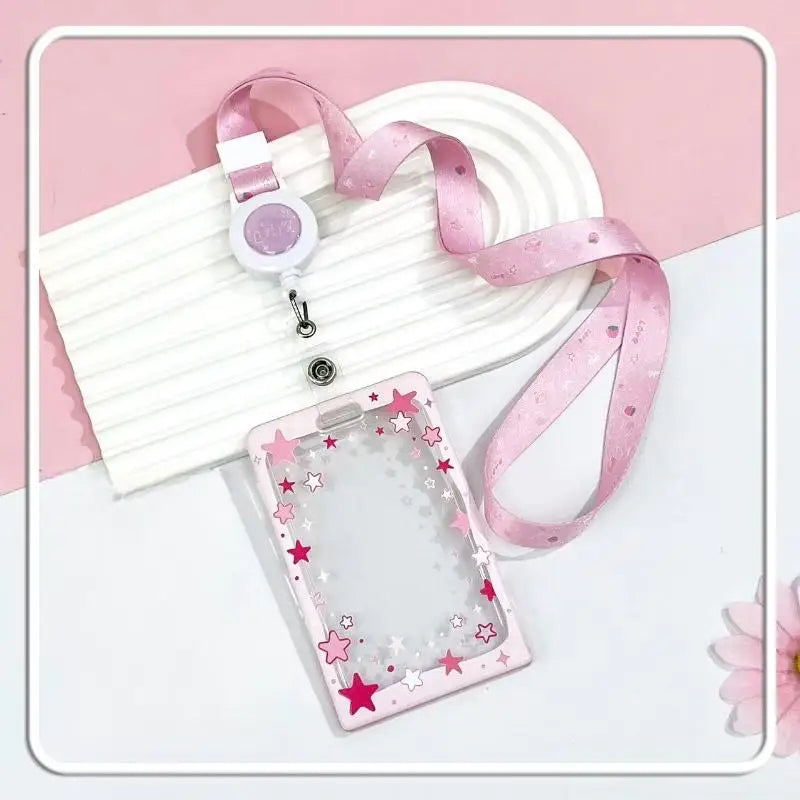 Star Sliding Cover Card Holder Transparent Portable ID Protector Kpop