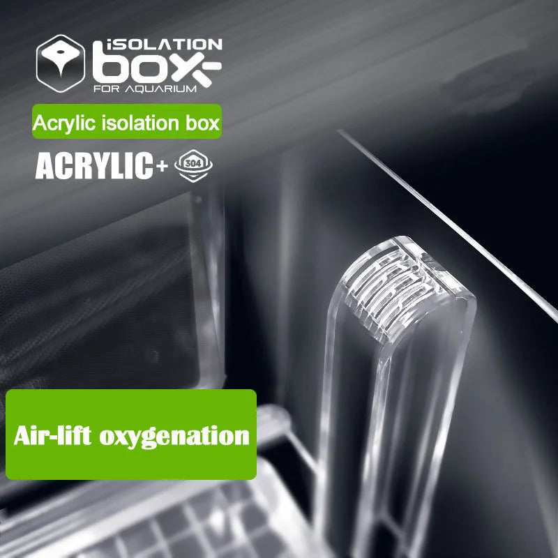 Aquarium Fish Tank Acrylic Isolation Box Stainless Steel Mesh Pneumatic Spawning Incubation Box Ornamental Breeding Room Small Qme