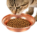 Metal Cat Bowl Non-slip Round Textured Wide Opening Dog Dish Food Qme as showing L China Mainland