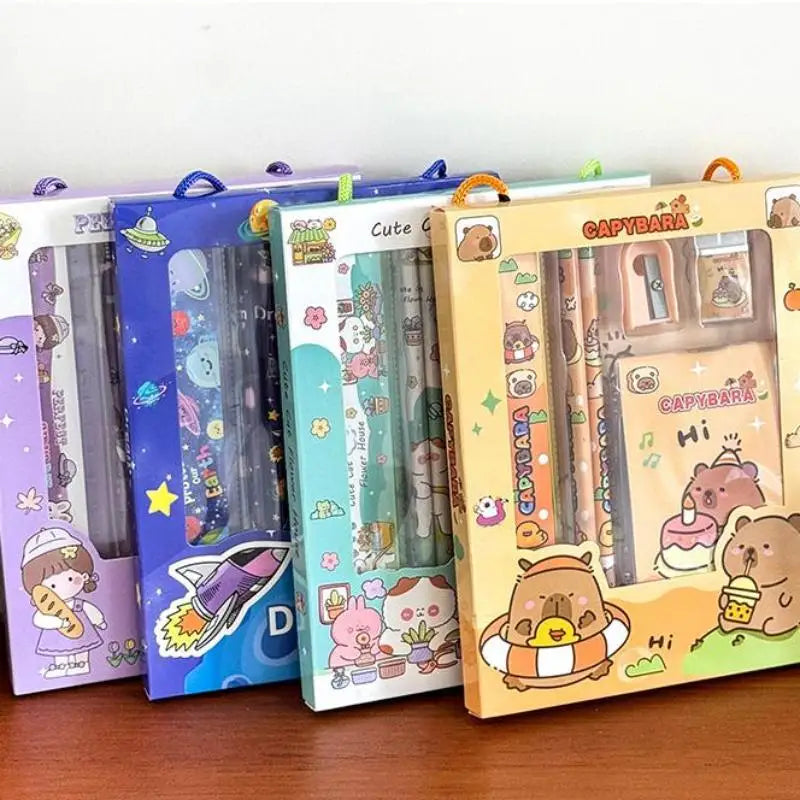 Cute Cartoon Capybara Pencil Stationery Kawaii Eraser Sharpener Qme