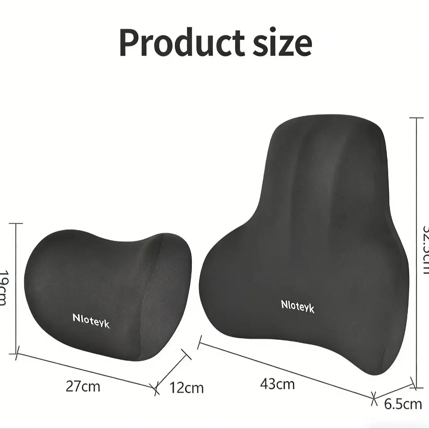 Memory Foam Car Neck Cushion Car Lumbar Support For Car Supplies Universal Neck Pillow Waist Cushion Car Seat Car Accessories Qme 1 black set