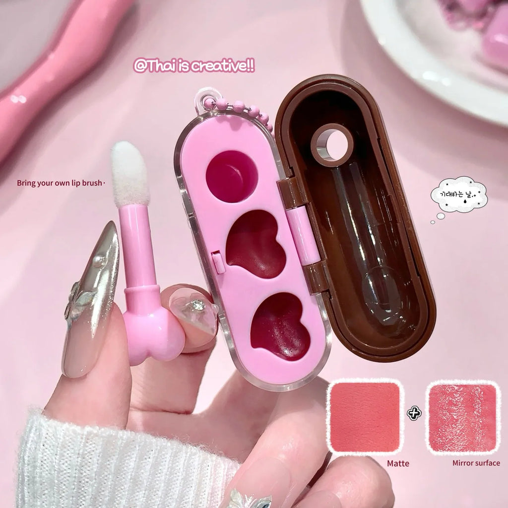 SHAQINUO Water Gloss Velvet Matte Lip Glaze Combination Two-pack Qme