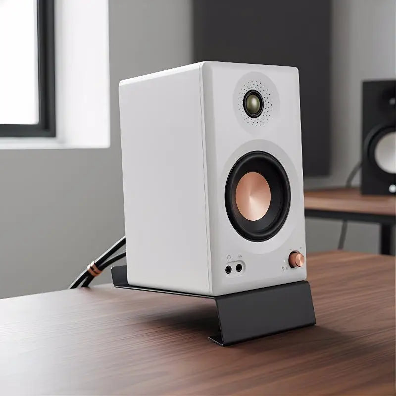 MR5BT Heavy Duty Metal Desktop Speaker Stand Anti Slip Base Bracket Qme