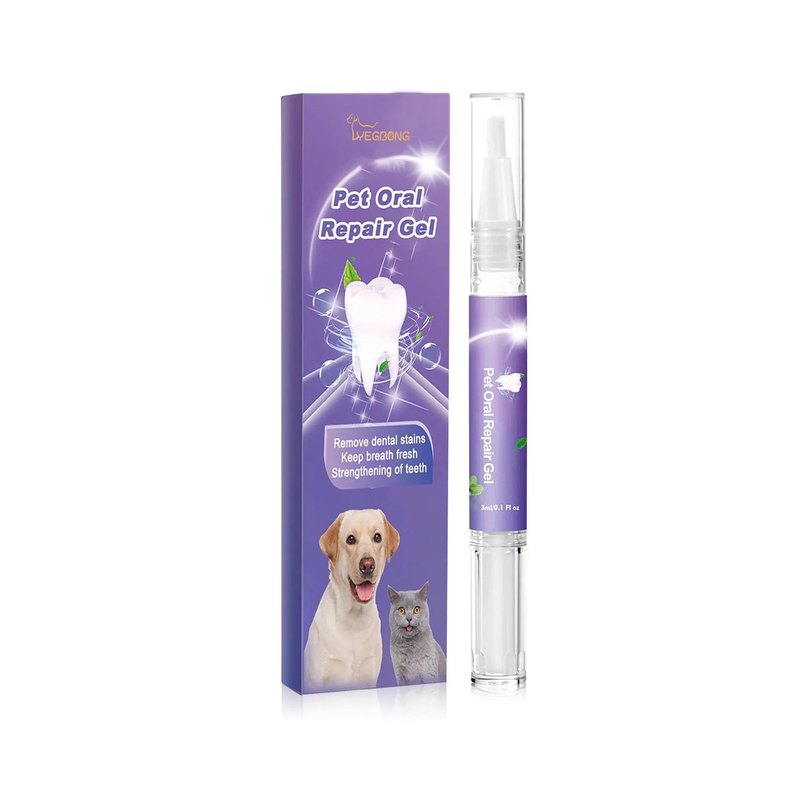 Pet Oral Repair Gel Puppy Tartar Removal Odor Eliminator Whiten Cats Dogs Teeth Stain Remover Gum Care Pet Teeth Cleaning Gel Qme 1pcs Boxed