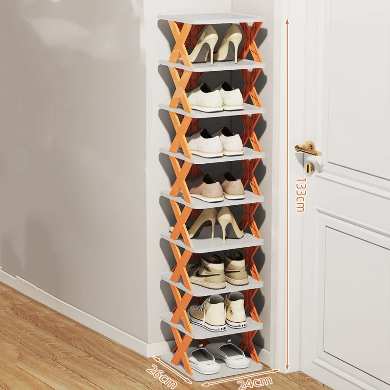 Multifunctional Shoe Cabinets Free Splicing Storage Rack Detachable Shoe Storage Saving Space Household Door Shoe Organizer Rack Qme 9th orange