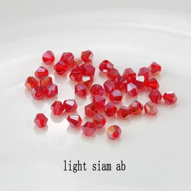 4mm 100pcs Shiny Crystal Beads Bicone Beads Glass Beads Loose Spacer Beads for Bracelet DIY Jewelry Making 200pcs Qme 8