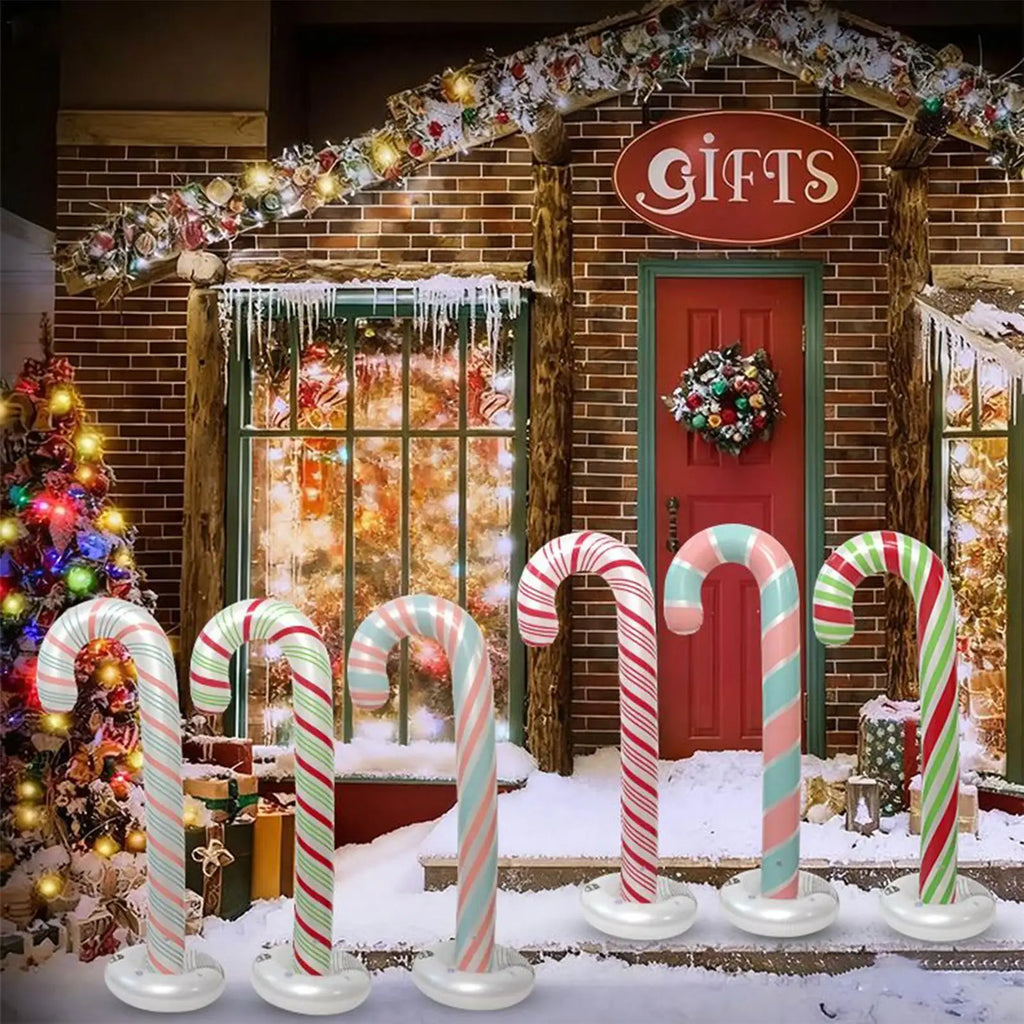 Christmas Inflatables 4 26ft Candy Cane Ornament 6 Inflatable Canes Qme