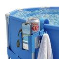 Multi-function Pool Caddy Cup Holder Phone Stand Towel Hook Qme Blue