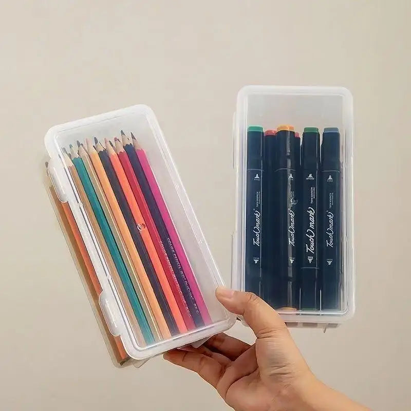 1 Large Clear Plastic Storage Boxes Hinged Lids Ideal Jewellery Qme