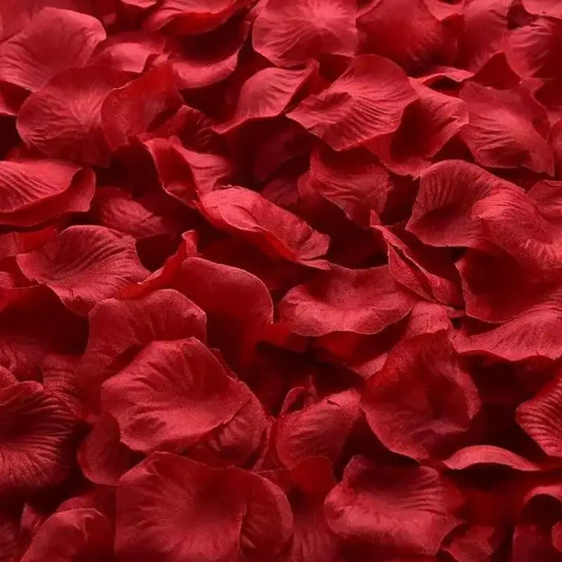 1000Pcs Artificial Fake Rose Petals Colorful Simulation Silk Rose Petal For Valentines Day Wedding Party Romantic Decoration Qme Wine red