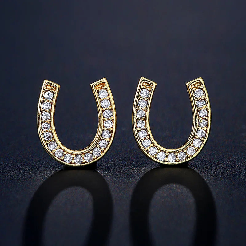Hot Sale Women’s Stud Earrings - Copper Inlaid Zircon Niche Elegant Jewelry Crystal Rings Modern Bridal Wedding Trendy Jewelry Qme Gold