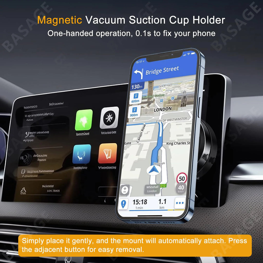 Magnetic Mobile Phone Holder, 360°Rotation Magnetic Car Cell Phone Holder, Air Suction Magnetic Car Phone Holder Qme