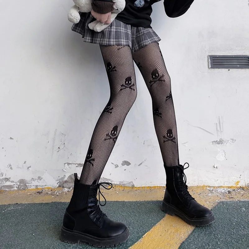 Sexy Fishnet Stockings Black Lolita Body Socks Kawaii Long Fish Net Qme K-11 one size
