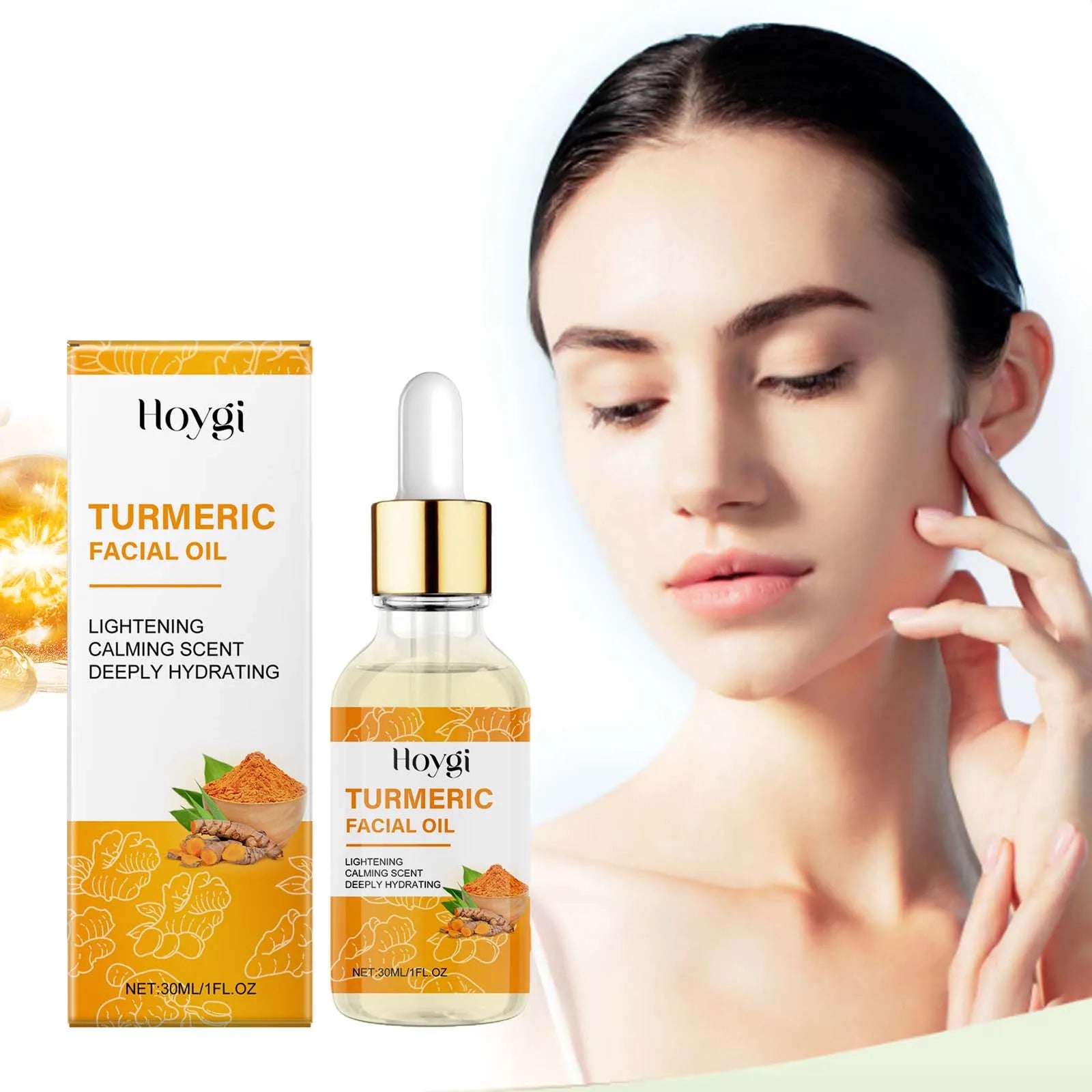 Turmeric Facial Essence Oil Nourishing Brightening Fade Dark Spot Skin Care Smoothing Firming Glowing Complexion Moisturizing Qme
