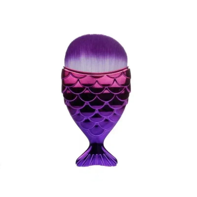 Fish Tail Shape Nail Brush Fishtail Bottom Cosmetic Brushes Soft Cleaning Dust Powder Nails Care Manicure Tool Nail Brushes Qme 9