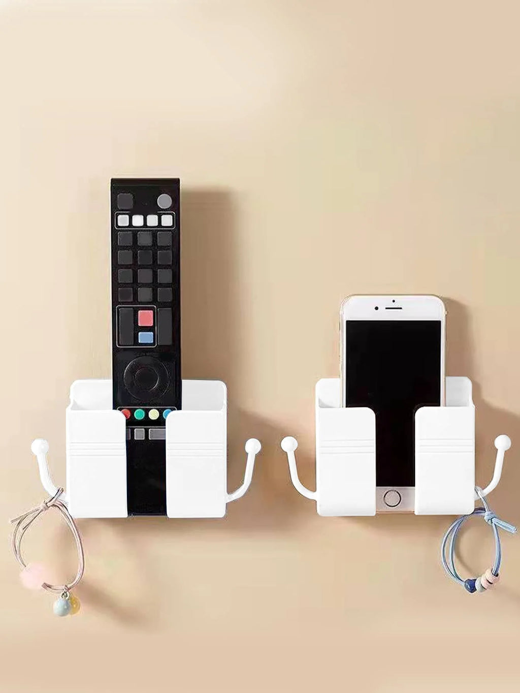 Wall-mounted Remote Control Storage Box Hook Rack Bedside Mobile Qme