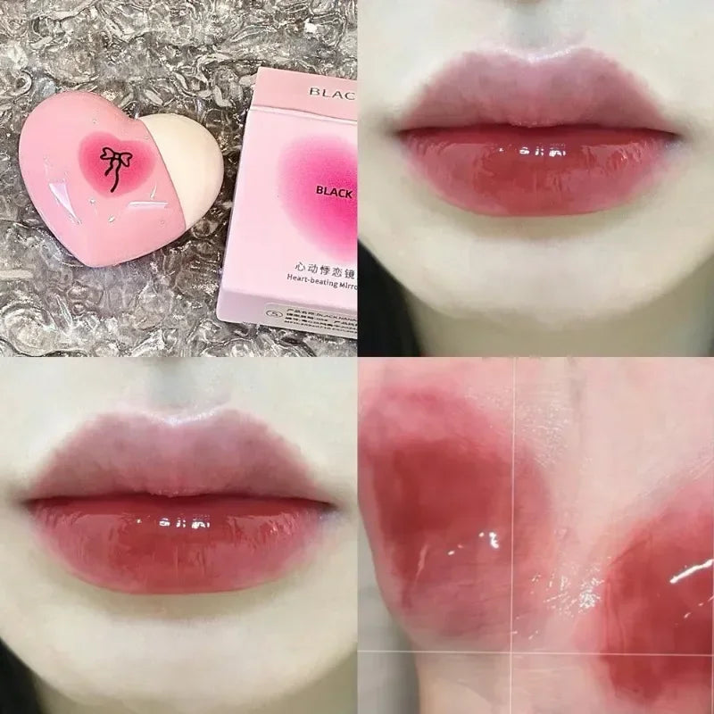 Water Gloss Jelly Lip Gloss Cute Heart-shaped Lipsticks Lasting Hydrating Plumper Lip Gloss Rose Berry Lip Tinted Lips Beauty Qme 06