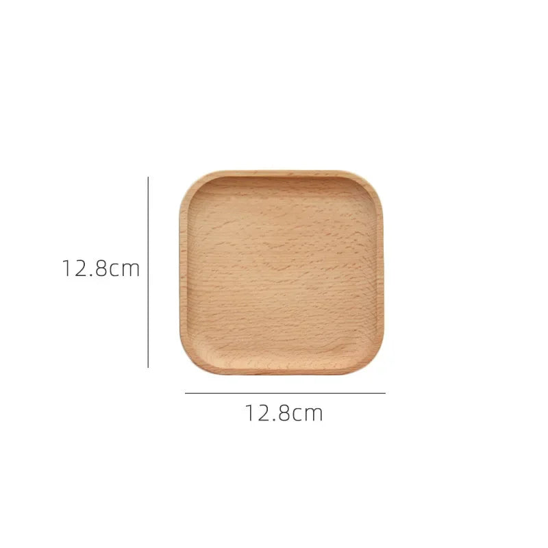 Japanese-style Tableware Solid Wood Dessert Plate Wooden Tray Snack Qme 04 M