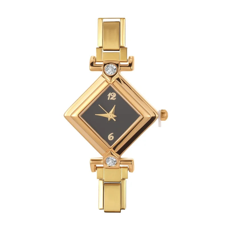 Fashion Women's Stainless Steel Square Triangle DIY Watch Bracelet