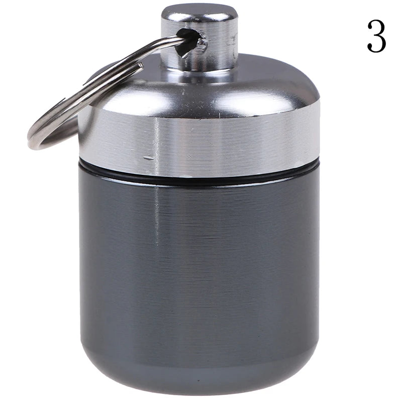 Portable Keychain Pill Case Aluminum Alloy Metal Medicine Container Qme 3