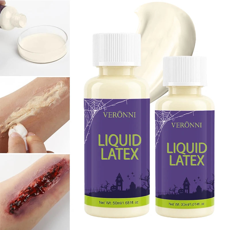 VERONNI Liquid Latex SFX Makeup Adhesive Special Effect Zombie Wound Qme 2pcs