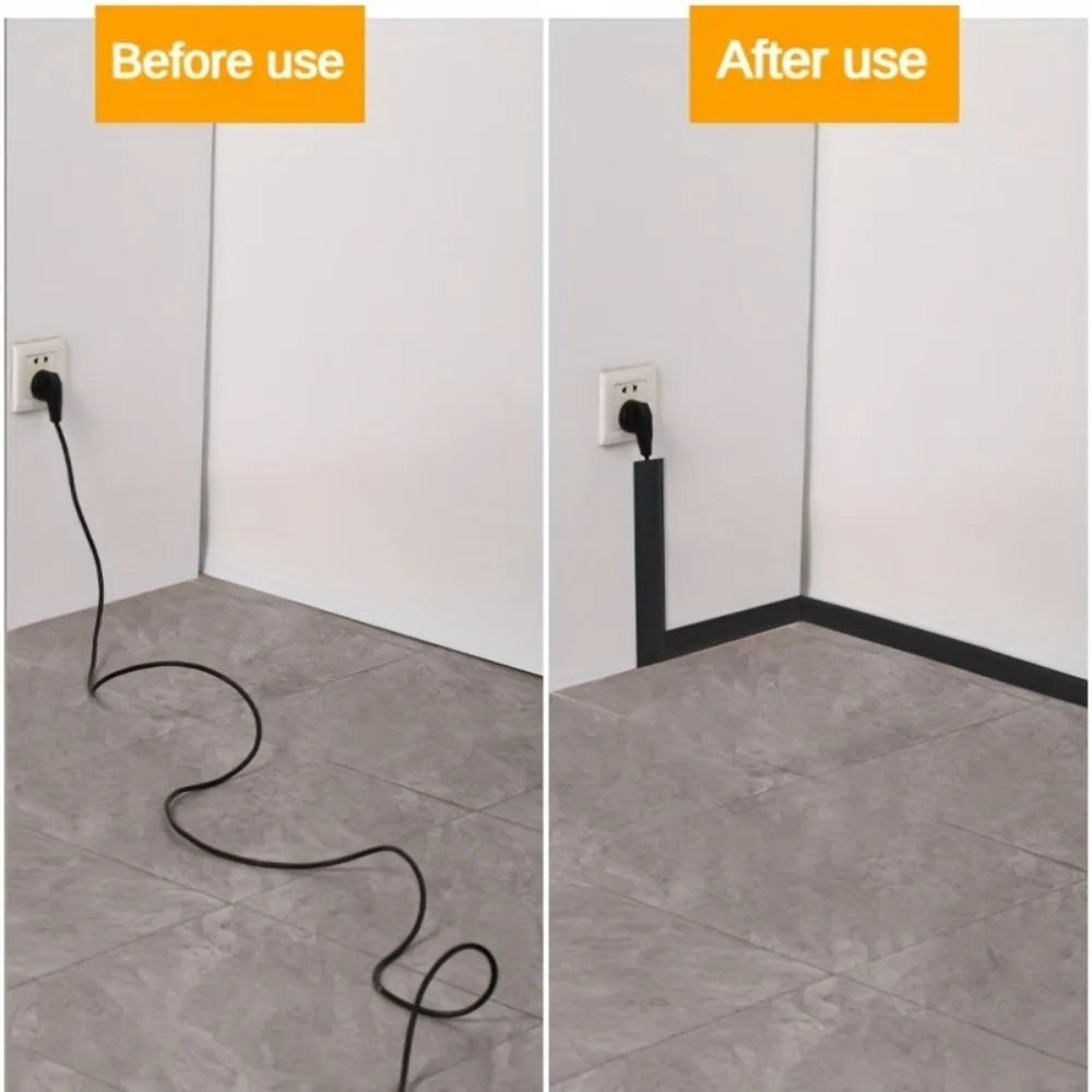 Floor Cord Cover,PVC Cable Protector,Extension Protect Wires&prevent Trips,,Self-adhesive, Suitable For Floors,wall And Desktop Qme