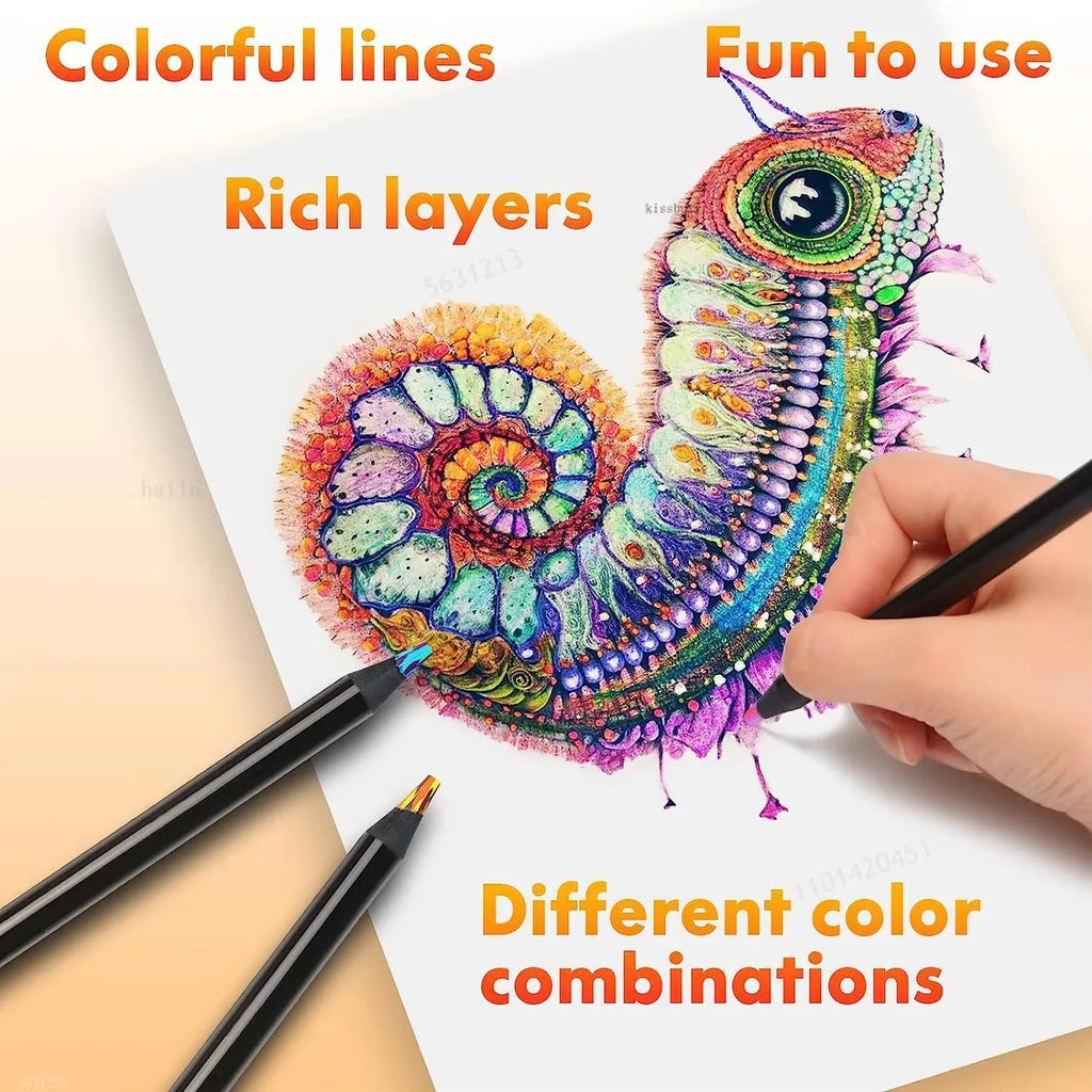 8/16/24Pcs Rainbow Pencils,Dreamy Gradient Colors - No Dust, Line 2 mm, Suitable for Professional Painting and Art Purposes Qme