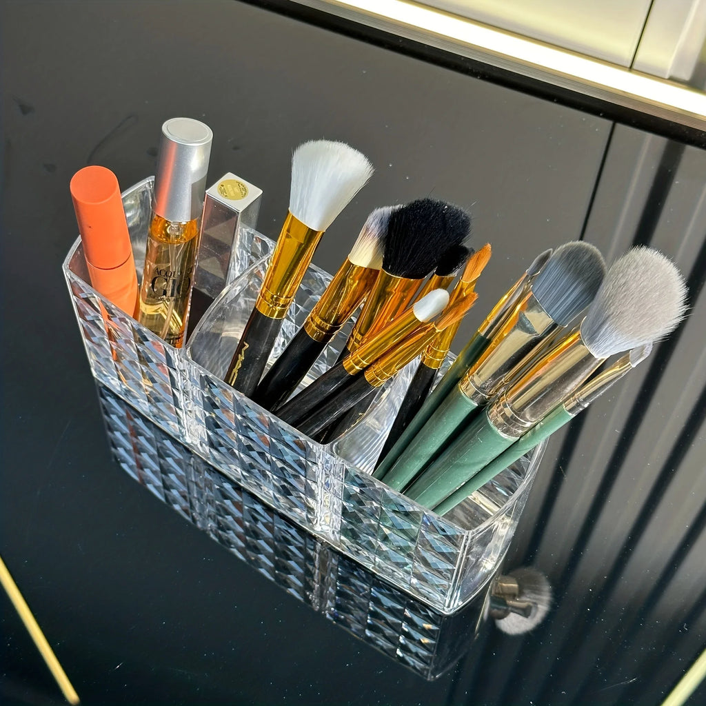 Brush storage box, makeup brush holder, multi-level makeup brush display stand, makeup supplies storage cabinet, Qme