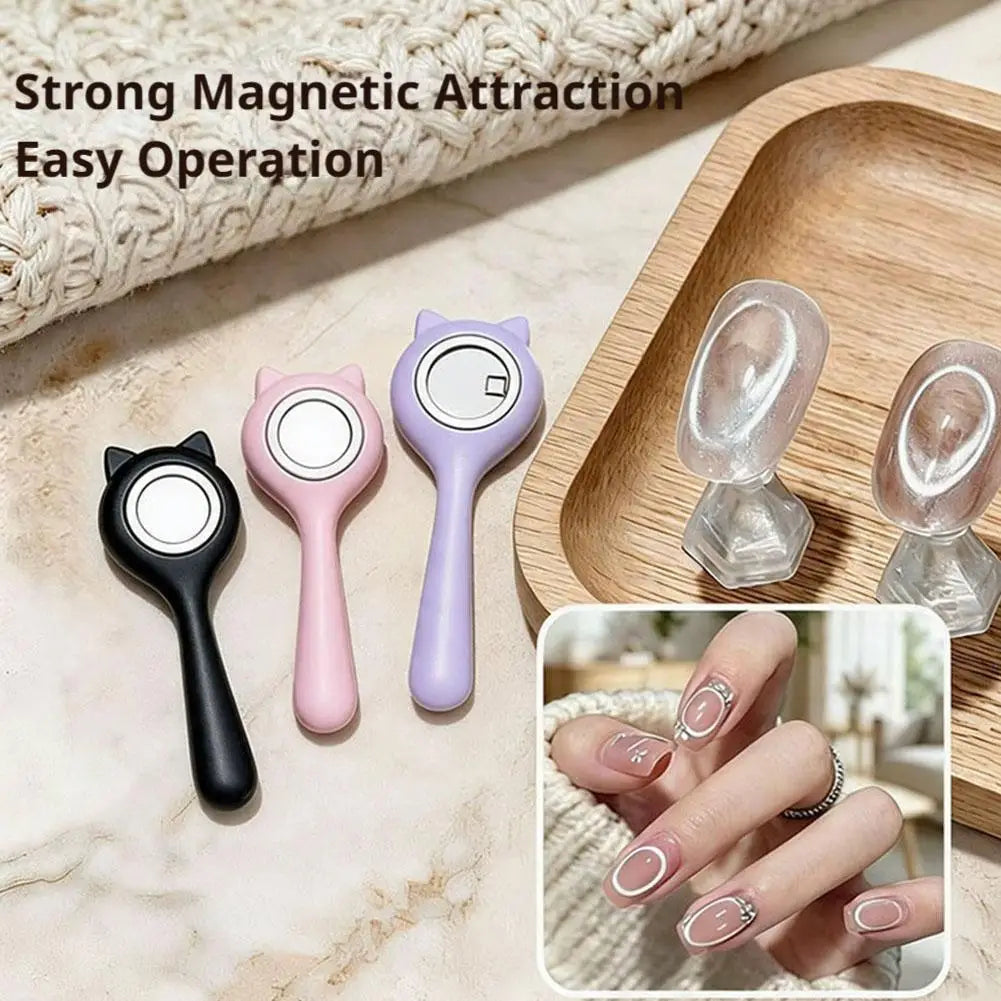 Halo Cat Eye Nail Magnet Ring Magnetic Tool With Handle For Cat Eye Gel Polish DIY Nail Art Manicure Tools Qme