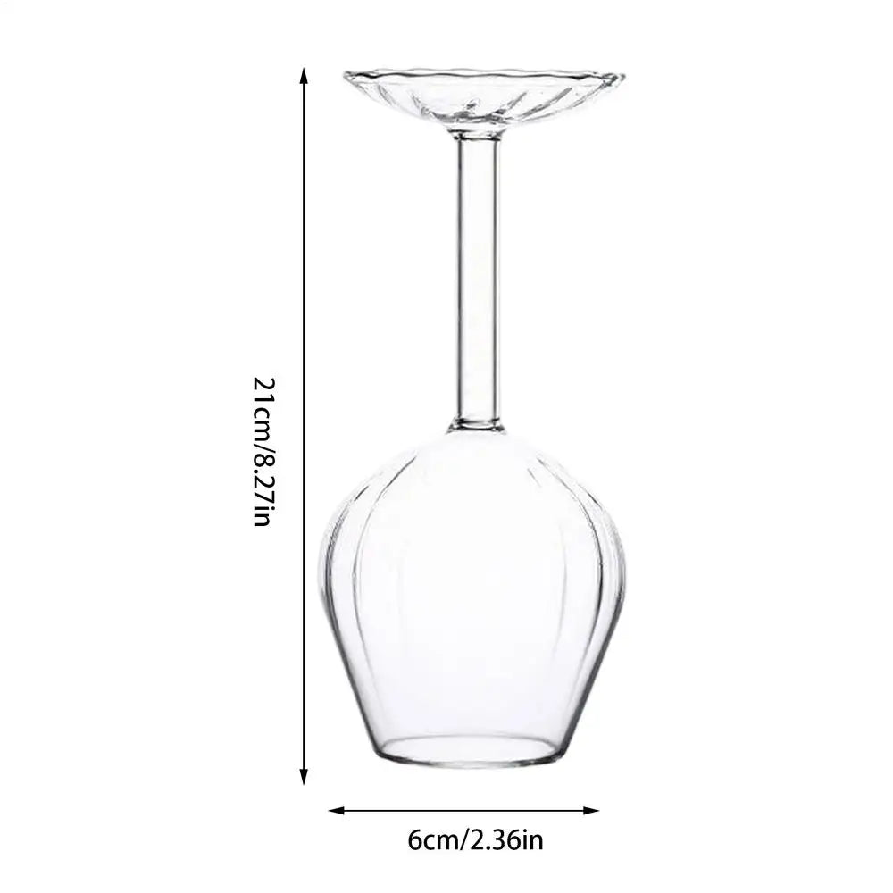 Stemmed Wine Glasses Creative Upside Down Cups Inverted Drinkware Men Qme China Mainland Clear