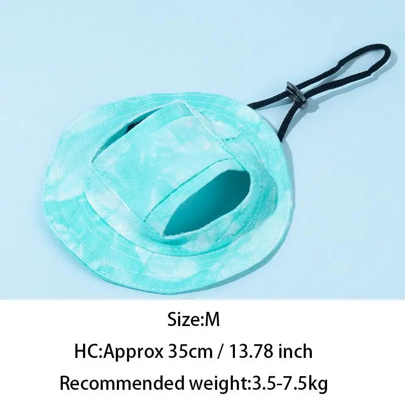 Pets Hat Ear Holes Adjustable Baseball Cap Medium Small Dogs Summer Qme M Green
