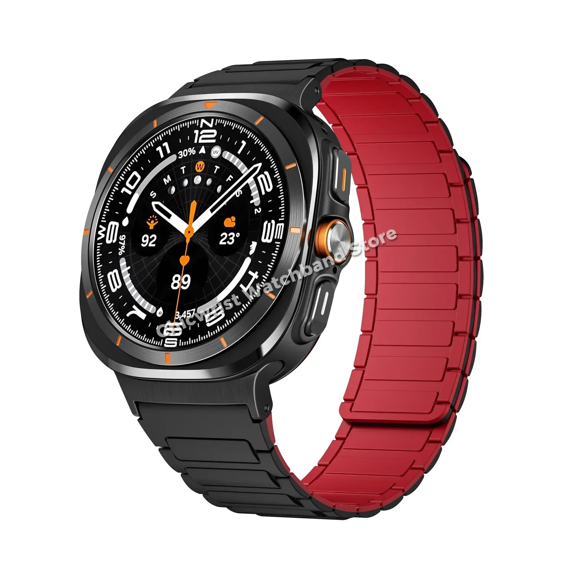 Silicone Sport Band for Samsung Galaxy Watch 7 Ultra 47mm Magnetic Loop Strap for Watch 7 Ultra 47mm No Gaps Curved End Bracelet Qme BRB Galaxy Ultra 47mm