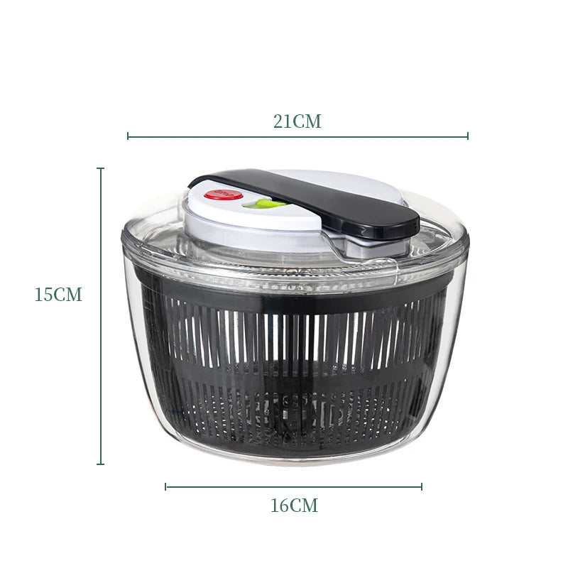 Household Salad Dryer Spinner Vegetable Dehydrator Multi-function Qme Black