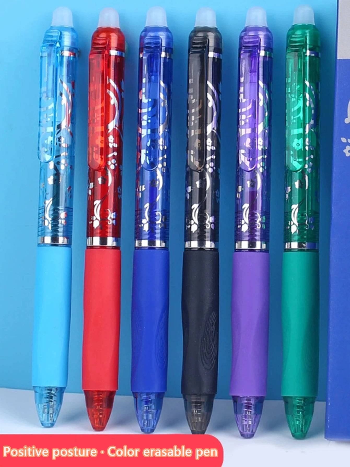 6 Colors Erasable Gel Pen, Refillable & Retractable Gel Ink Pens, ST Tip, 0.5mm Assorted Color Inks Qme