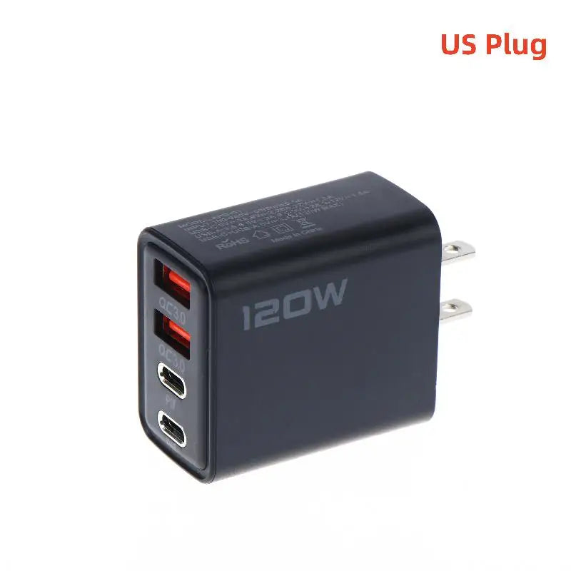 4 Port 120W USB C Fast Charger Station PD QC30 Wall Adapter Qme A3