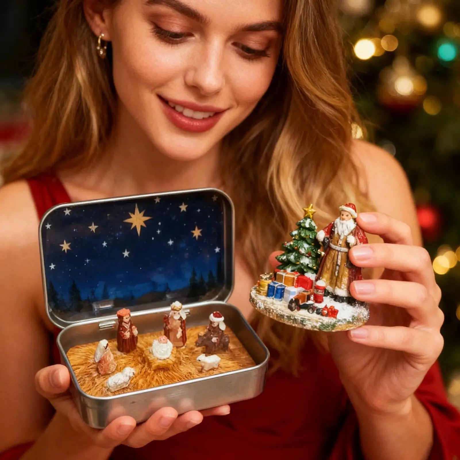 Nativity Figurines Resin Christmas Decorations Holy Family Manger Nativity Scene Statue For Home Tabletop Cabinet Desk Bedside Qme